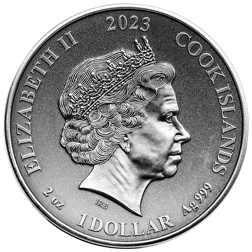 Pre-Owned 2023 Cook Islands Norse Gods: Freyr Antique Finish 2oz Gilded Silver Coin - VAT Free