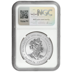 Pre-Owned 2024 Australian Lunar Dragon 1oz Silver Coin - NGC Graded MS70 - 8334292-463 - VAT Free