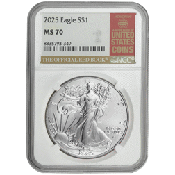 Pre-Owned 2025 USA Eagle 1oz Silver Coin - NGC Graded MS70 - 8335793-349 - VAT Free