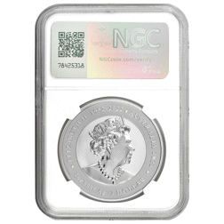 Pre-Owned 2023 Australian Myths and Legends Dragon and Koi Colourised 1oz Silver Coin - NGC Graded M