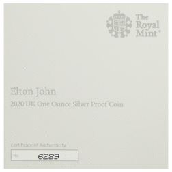 Pre-Owned 2020 UK Elton John 1oz Proof Silver Coin - NGC Graded PF69 - 6063005-002 - VAT Free
