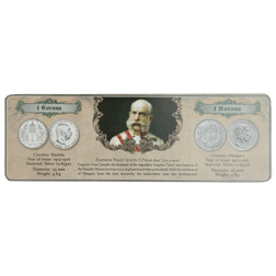 Pre-Owned 1914 Austria-Hungary Franz Joseph I 1 Corona Silver 2-Coin Set - VAT Free