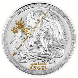 Pre-Owned 2017 Isle of Man Angel 1oz Gilded Silver Coin - VAT Free