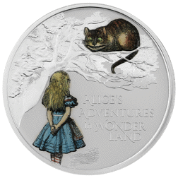 Pre-Owned UK 2021 Alice’s Adventures in Wonderland Colourised 1oz Proof Silver Coin - VAT Free