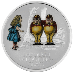 Pre-Owned UK 2021 Alice’s Through the Looking Glass Colourised 1oz Proof Silver Coin - VAT Free