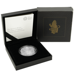 Pre-Owned 2017 UK Queen's Beasts The Lion 1oz Proof Silver Coin - Damaged Outer Box - VAT Free