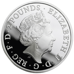 Pre-Owned 2017 UK Queen's Beasts The Lion 1oz Proof Silver Coin - Damaged Outer Box - VAT Free