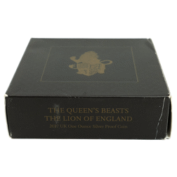 Pre-Owned 2017 UK Queen's Beasts The Lion 1oz Proof Silver Coin - Damaged Outer Box - VAT Free