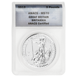 Pre-Owned 2012 UK Britannia 1oz Silver Coin - ANACS Graded MS70 - 2004843011 - VAT Free