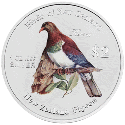 Pre-Owned 2005 Cook Islands Birds of New Zealand: New Zealand Pigeon 1oz Proof Design Silver Coin - 