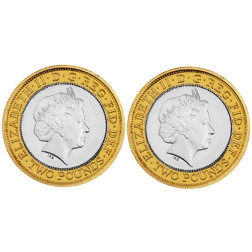 Pre-Owned 2013 UK 150th Anniversary of the London Underground £2 Piedfort Proof Silver 2-Coin Set - 