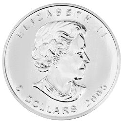 Pre-Owned 2005 Canadian Big Leaf Maple Colourised 1oz Silver Coin - VAT Free