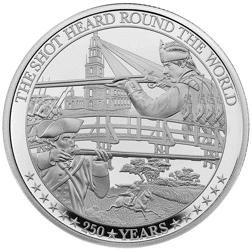 Pre-Owned 2025 UK The Battles of Lexington and Concord 5oz Proof Silver Coin - VAT Free