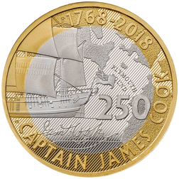 Pre-Owned 2018 UK Captain James Cook's Voyage of Discovery £2 Proof Silver Coin - VAT Free