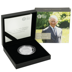 Pre-Owned 2018 UK Prince of Wales 70th Birthday £5 Piedfort Proof Silver Coin - VAT Free
