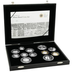 Pre-Owned 2009 UK Proof Silver 12-Coin Set - Damaged Box - VAT Free