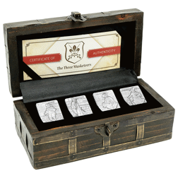 Pre-Owned 2018 Djibouti 'The Three Musketeers' Antique Finish 4-Coin Silver Set - VAT Free