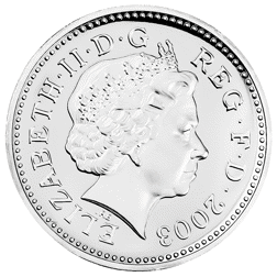 Pre-Owned 2003 UK £1 Piedfort Proof Design Silver Coin - VAT Free