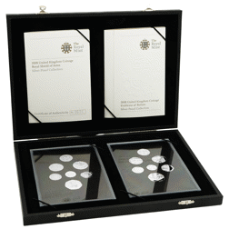 Pre-Owned 2008 UK Coinage and Emblems of Britain Proof Silver 14-Coin Collection - Damaged Box -  VAT Free