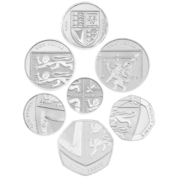 Pre-Owned 2008 UK Coinage and Emblems of Britain Proof Silver 14-Coin Collection - Damaged Box -  VAT Free