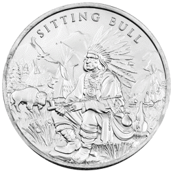 Pre-Owned Pinehurst Legendary Warriors: Sitting Bull 1oz Silver Round