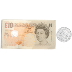 Pre-Owned 2003 Coronation Anniversary Proof Silver Crown and Ten-Pound Note Set - VAT Free