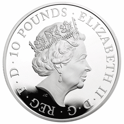 Pre-Owned 2023 UK Tudor Beasts Yale of Beaufort 5oz Proof Silver Coin - Missing Outer Box - VAT Free