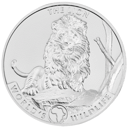 Pre-Owned 2025 Congo World's Wildlife The Lion 1oz Silver Coin - VAT Free