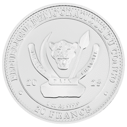 Pre-Owned 2025 Congo World's Wildlife The Lion 1oz Silver Coin - VAT Free