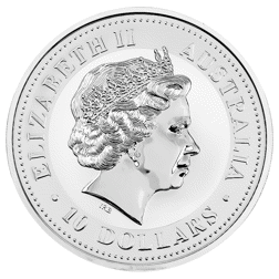 Pre-Owned 2001 Australian Kookaburra 10oz Silver Coin - VAT Free