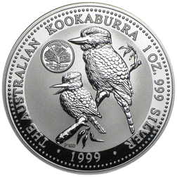 Pre-Owned 1999 Australia Kookaburra Connecticut Privy Mark 1oz Silver Coin - VAT Free