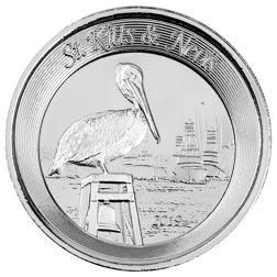 Pre-Owned 2019 St. Kitts and Nevis Pelican 1oz Silver Coin - VAT Free