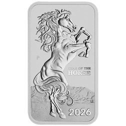 Pre-Owned 2026 Australian Lunar Horse Rectangular 1oz Silver Coin - VAT Free