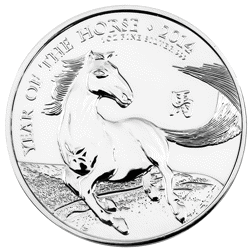 Pre-Owned 2014 UK Lunar Horse 'Mule' 1oz Silver Coin - VAT Free