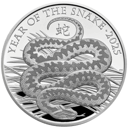 Pre-Owned 2025 UK Lunar Snake 1oz Proof Silver Coin - VAT Free