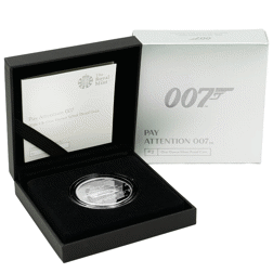 Pre-Owned 2020 UK Pay Attention 007 James Bond 1oz Proof Silver Coin - VAT Free