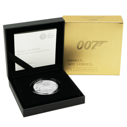 Pre-Owned 2020 UK Shaken Not Stirred James Bond 1oz Proof Silver Coin - VAT Free