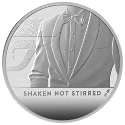 Pre-Owned 2020 UK Shaken Not Stirred James Bond 1oz Proof Silver Coin - VAT Free