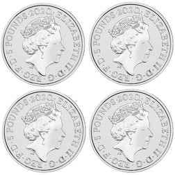 Pre-Owned 2020 UK Tower Of London £5 Proof Silver 4-Coin Collection - Damaged Box - VAT Free