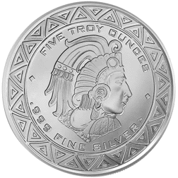Aztec Sun Stone 5oz Silver Round
