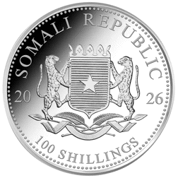2026 Somalian Elephant 1oz Silver Coin