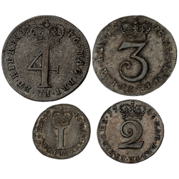 Pre-Owned 1746 UK George II Maundy Money Silver 4-Coin Set - VAT Free