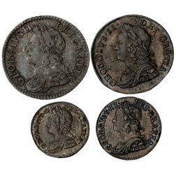 Pre-Owned 1746 UK George II Maundy Money Silver 4-Coin Set - VAT Free