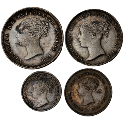 Pre-Owned 1861 UK Victoria Maundy Money Silver 4-Coin Set - VAT Free