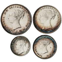 Pre-Owned 1871 UK Victoria Maundy Money Silver 4-Coin Set - VAT Free
