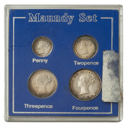 Pre-Owned 1871 UK Victoria Maundy Money Silver 4-Coin Set - VAT Free