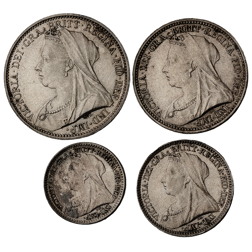 Pre-Owned 1893 UK Victoria Maundy Money Silver 4-Coin Set - VAT Free