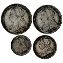 Pre-Owned 1894 UK Victoria Maundy Money Silver 4-Coin Set - VAT Free