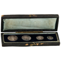 Pre-Owned 1898 UK Victoria Maundy Money Silver 4-Coin Set in Original Presentation Box - VAT Free