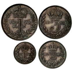 Pre-Owned 1898 UK Victoria Maundy Money Silver 4-Coin Set - VAT Free